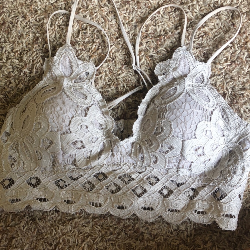 Champagne/Natural Lace Bralette / Butterfly